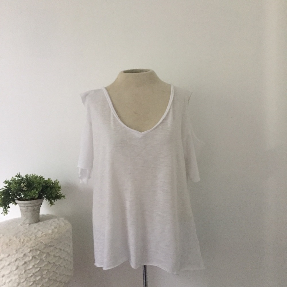 Vintage Havana White cut out shoulder top